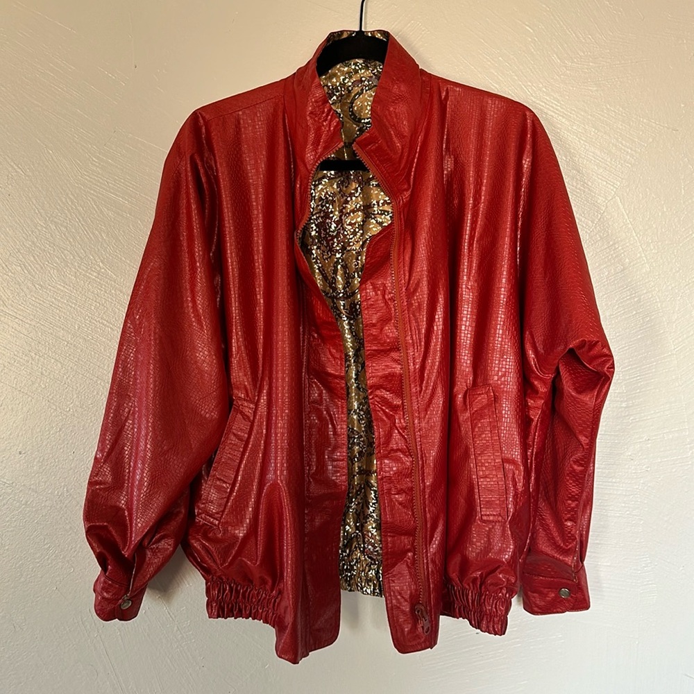 Reversible Red Snake Skin Jacket